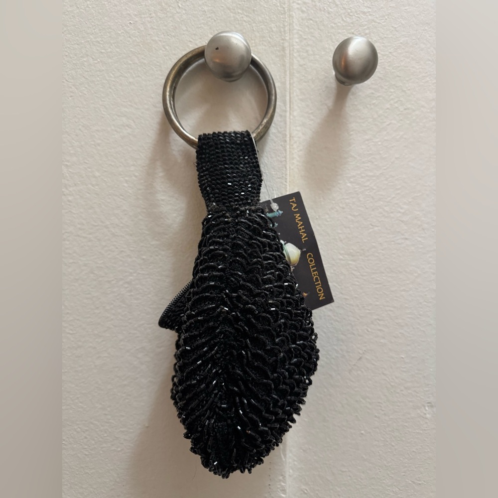 Beaded black small purse by bamboo trading company
